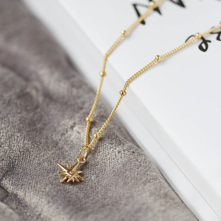 Mother and Child Bead Chain Necklace Gold